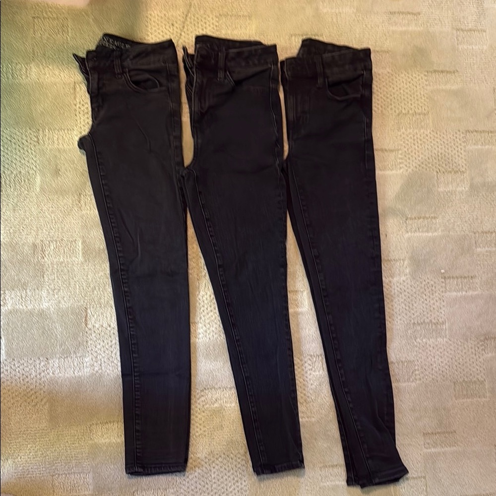 American Eagle Black Skinny Jeans (you get all three pairs!)